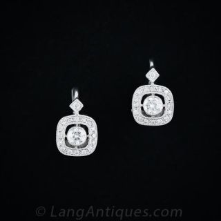 Vintage Style Diamond Drop Earrings