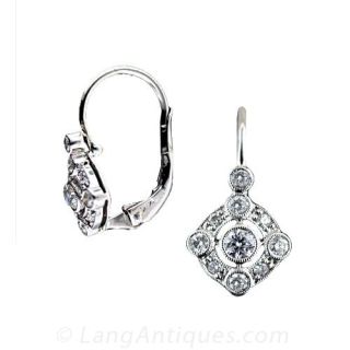 Vintage Style Diamond Drop Earrings