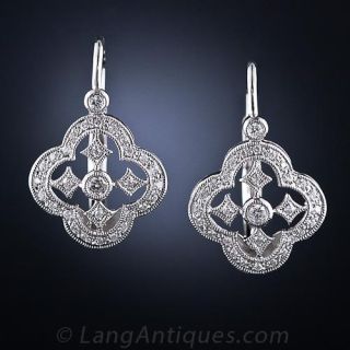 Vintage Style Diamond Drop Earrings
