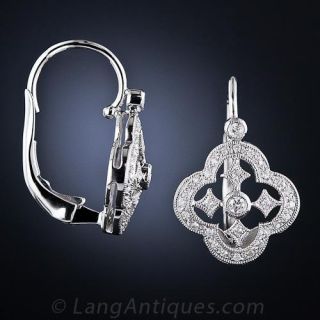 Vintage Style Diamond Drop Earrings