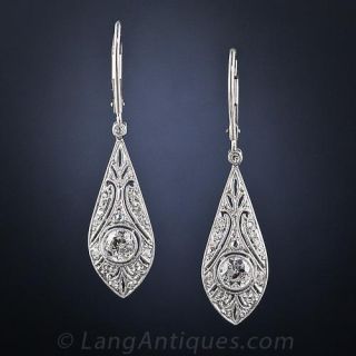 Vintage Style Diamond Drop Earrings