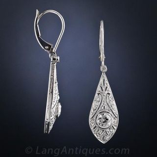 Vintage Style Diamond Drop Earrings