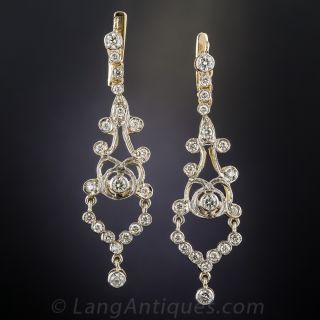 Vintage Style Diamond Earrings - 1