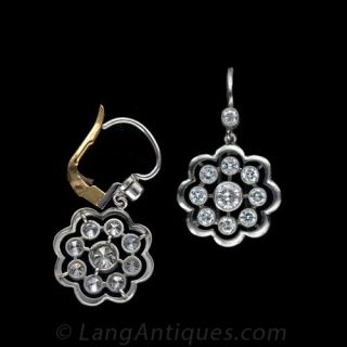 Vintage Style Diamond Floret Earrings
