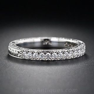 Vintage Style Diamond Half Band