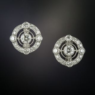 Vintage Style Diamond Stud Earrings - 3