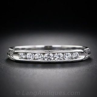 Vintage Style Diamond Wedding Band