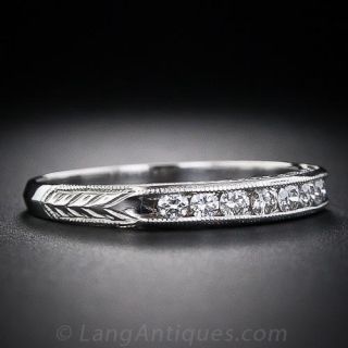 Vintage Style Diamond Wedding Band