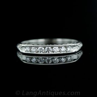Vintage Style Diamond Wedding Band Main View