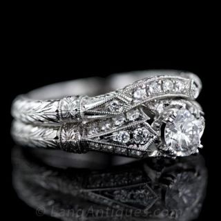 Vintage Style Diamond Wedding Set