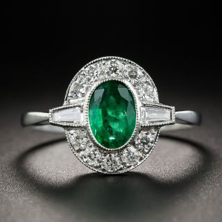 Vintage Style Emerald and Diamond Ring
