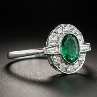 Vintage Style Emerald and Diamond Ring