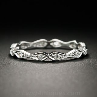 Vintage Style Geometric Diamond Eternity Band