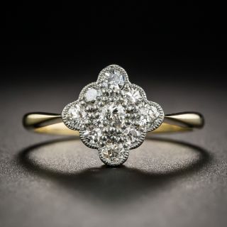 Vintage Style Lozenge Shape Diamond Cluster Ring - 1
