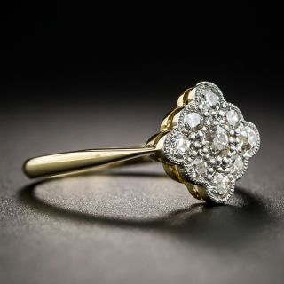 Vintage Style Lozenge Shape Diamond Cluster Ring