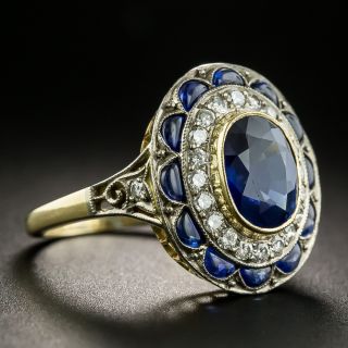 Vintage Style No-Heat 1.75 Carat Sapphire and Diamond Ring