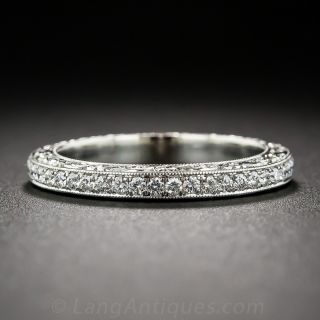 Vintage Style Platinum and Diamond Eternity Band