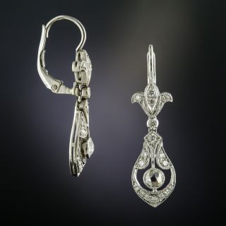 Vintage Style Rose Cut Diamond Drop Earrings