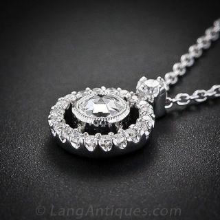Vintage Style Rose-Cut Diamond Pendant