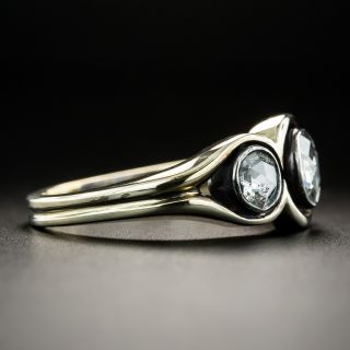 Vintage Style Rose-Cut Diamond Three-Stone Diamond Ring, Size 9 1/4