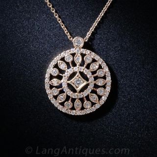 Vintage Style Rose Gold and Diamond Pendant