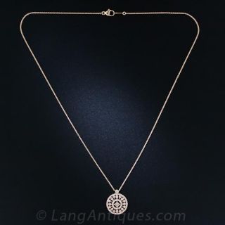 Vintage Style Rose Gold and Diamond Pendant
