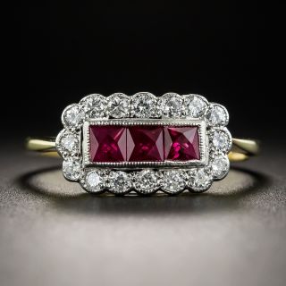 Vintage Style Ruby and Diamond Ring
