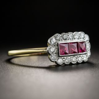 Vintage Style Ruby and Diamond Ring