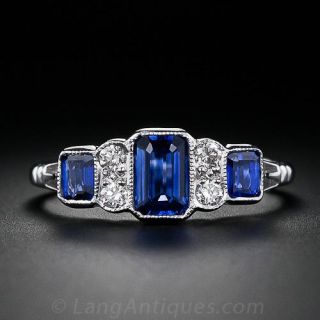 Vintage Style Sapphire and Diamond Ring