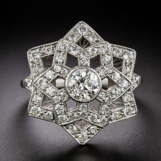Vintage-Style Starburst Diamond Ring - 1