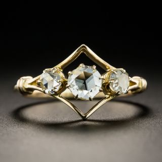 Vintage Style Three-Stone Rose-Cut Diamond Ring - 2