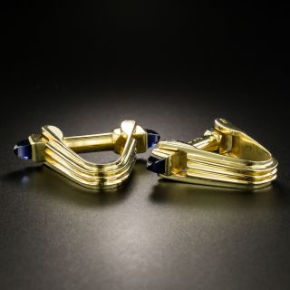 Vintage Synthetic Sapphire Stirrup Cufflinks