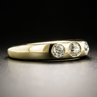 Petite Vintage Three-Stone Diamond Band Ring