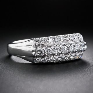 Vintage Three-Row Diamond Band Ring
