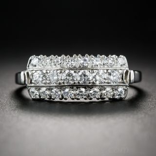 Vintage Three-Row Diamond Wedding Band