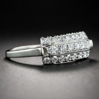 Vintage Three-Row Diamond Wedding Band