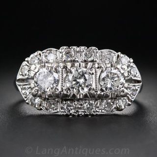 Vintage Three-Stone Diamond Band Style Ring