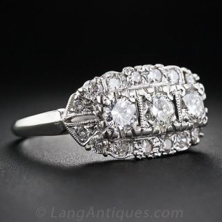 Vintage Three-Stone Diamond Band Style Ring