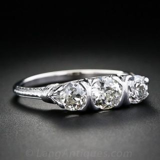 Vintage Three-Stone Diamond Ring