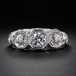 Vintage Three-Stone Diamond Ring