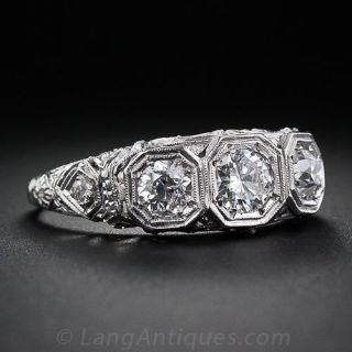 Vintage Three-Stone Diamond Ring