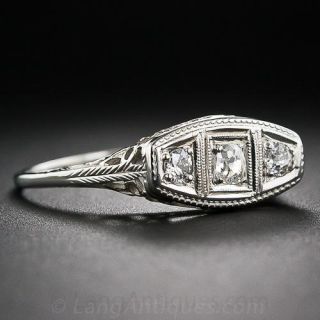 Vintage Three-Stone Diamond Ring