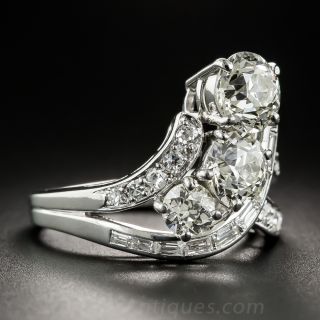 Vintage Three-Stone Platinum Diamond Ring