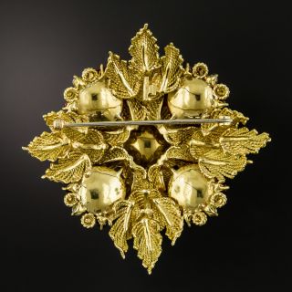 Vintage Tiffany & Co. Coral, Diamond and Ruby Brooch