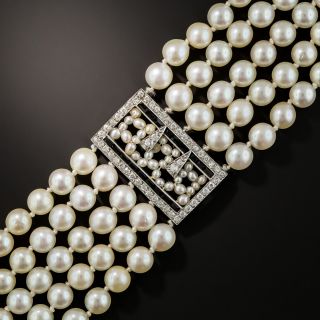 Vintage Tiffany & Co. Pearl and Diamond Bracelet 