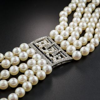 Vintage Tiffany & Co. Pearl and Diamond Bracelet 