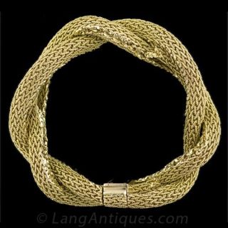Vintage Tiffany & Co Twisted Gold Bracelet