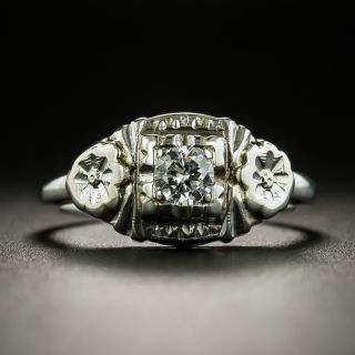 Art Deco .17 Carat Diamond Engagement Ring - 1