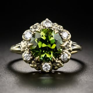 Vintage Tourmaline and Diamond Ring