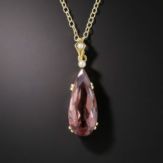 Vintage Tourmaline and Pearl Pendant - 2